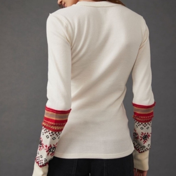 NWT FREE PEOPLE Cream MikahThermal Layering Top - Picture 2 of 3